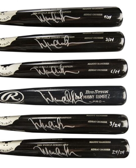 Lot of (6) Manny Ramirez Autographed Baseball Bats